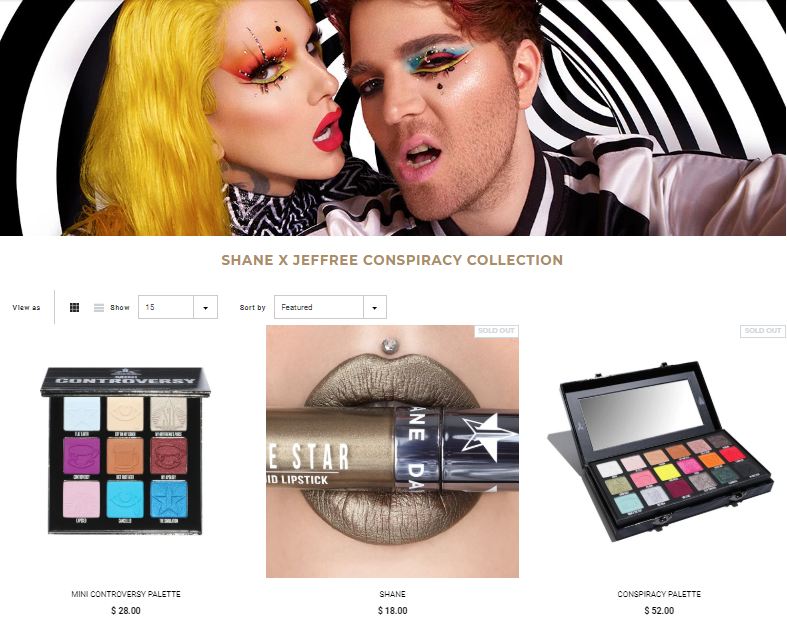 Shane x Jeffree conspiracy makeup collection does well on youtube monetization