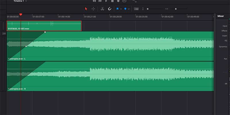 mastering fades in DaVinci Resolve