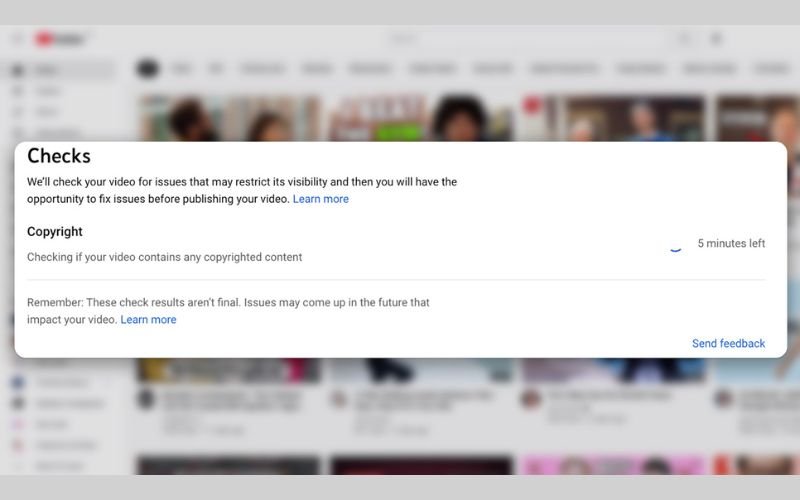 YouTube checks copyright