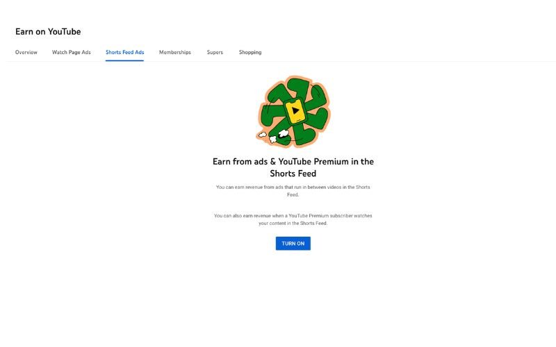 Earn on YouTube shorts ad monetization